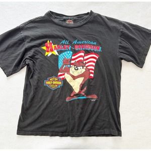 Vintage Harley Davidson Looney Tunes Taz All-American Single Stitch Graphic Tee